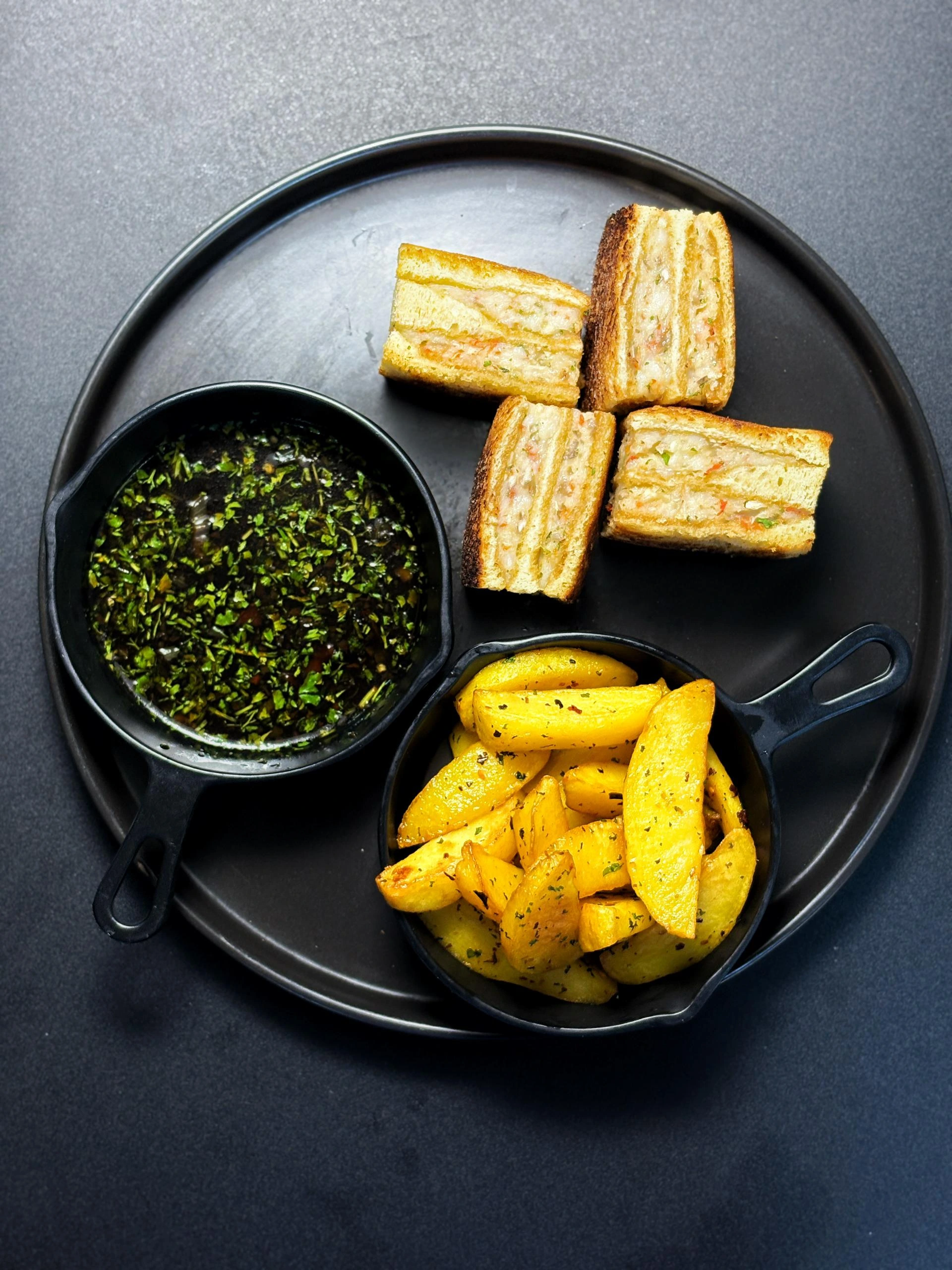 Beautifully plated shared dishes